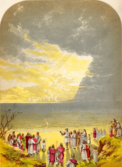 Christian Crossing the River, from The Pilgrims Progress by John Bunyan, published c.1880 by Alexander Francis Lydon